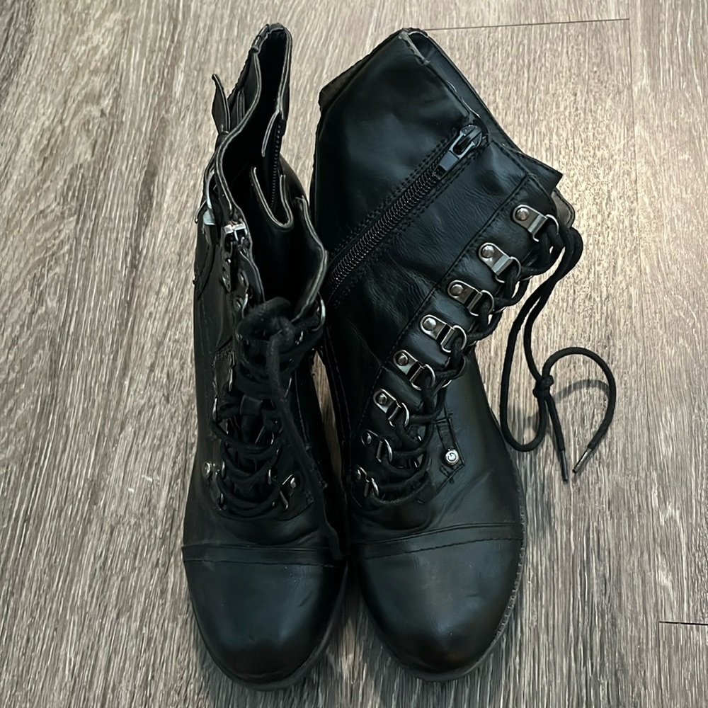 Guess Black Combat Boots